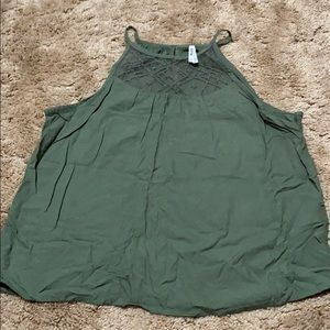 Green halter tank top